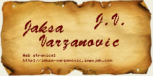 Jakša Varzanović vizit kartica